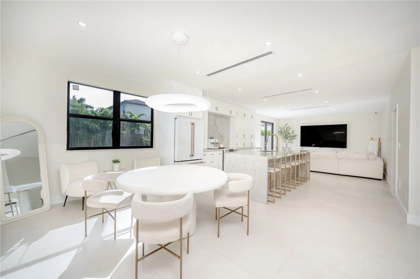 Open concept living and dining room